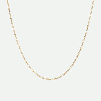 9ct Yellow Gold Solid Figaro Diamond Cut Chain 18 Inch, 4 of 4
