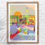 Dreamtown Piazza Colourful Friendship Art Print, thumbnail 1 of 3