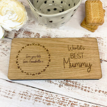 Personalised Wooden Coaster Tray Perfect Gift Worlds Best Mummy, 5 of 5