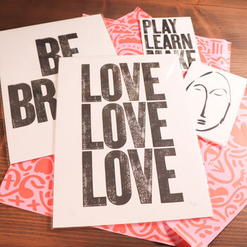 Love Letterpress Typographical Print, 4 of 11