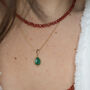 Malachite Drop Necklace 14k Gold Filled And Vermeil, thumbnail 4 of 6