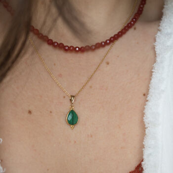 Malachite Drop Necklace 14k Gold Filled And Vermeil, 4 of 6
