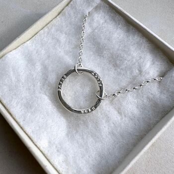 Personalised Hand Stamped Halo Necklace, 9 of 11