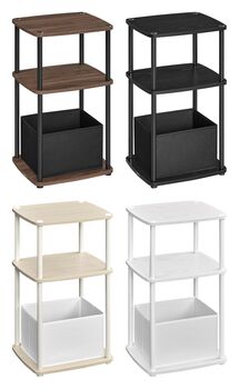 Side Table Bedside Table With Shelves Basket, 6 of 6