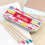 Personalised Girl's Patterned Pencil Case Tin, thumbnail 7 of 10