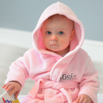 Personalised Soft Baby/Child's Dressing Gown In Pink, 7 of 12