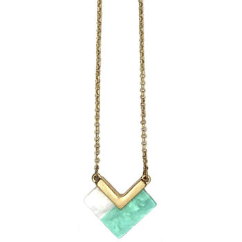 Two Tone Geometric Gold Pendant Necklace, 3 of 3