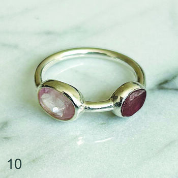 Tara Two Stone Silver Ring, 11 of 12