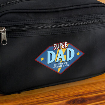 Personalised Super Dad Toiletry Bag, 3 of 4