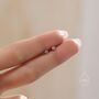 Sterling Silver Very Tiny 2mm Tourmaline Pink Cz Stud Earrings, thumbnail 2 of 12