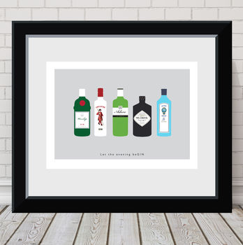 Personalised 'Let The Evening Be Gin' Print, 4 of 10