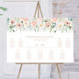 Wedding Seating Table Plan In Peach Pink Florals, thumbnail 1 of 6