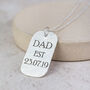 Sterling Silver Mens Personalised Dog Tag Pendant, thumbnail 2 of 3
