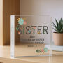 Floral Sister Personalised Crystal Token, thumbnail 1 of 8