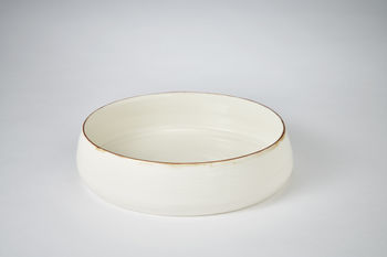 Ceramic Porcelain Bronze Lustre Rim Shallow Bowl, 2 of 3