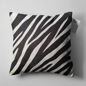 Black And White Zebra Themed Soft Cushion Cover, 5 of 7