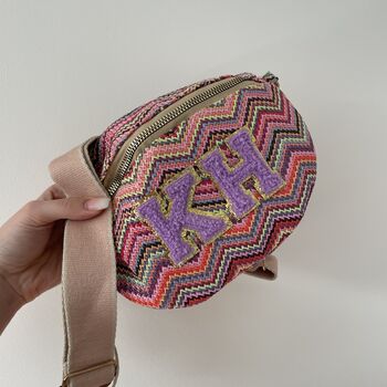 Personalised Chevron Zig Zag Cross Body Bag, 4 of 5