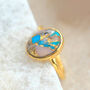 Statement Opal Turquoise Gemstone Gold Vermeil Ring, thumbnail 1 of 6