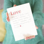 Love Definition Romantic Wedding Or Anniversary Card, thumbnail 2 of 6