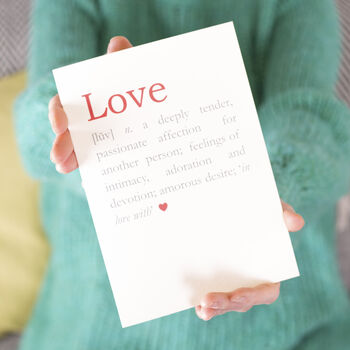 Love Definition Romantic Wedding Or Anniversary Card, 2 of 6