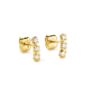 9ct Solid Gold Diamond Trio Kiss Stud Earrings, thumbnail 2 of 4