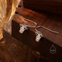 Dairy Cow Drop Dangling Earrings In Sterling Silver, thumbnail 3 of 9