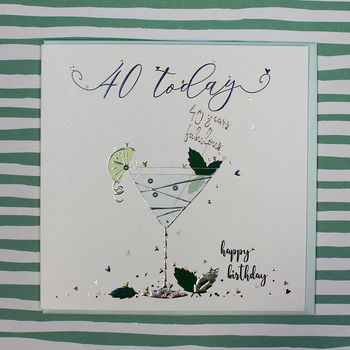 Fortieth Birthday Card Cocktail Theme, 2 of 2