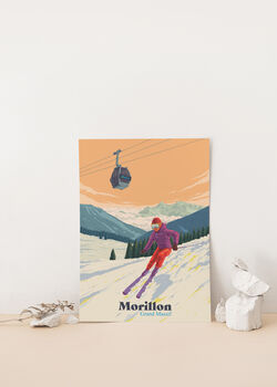 Morillon Ski Resort France Travel Poster Art Print, 2 of 8