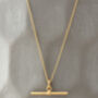 Mini T Bar Necklace In 18ct Gold Vermeil Or Sterling Silver, thumbnail 2 of 7