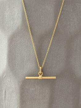 Mini T Bar Necklace In 18ct Gold Vermeil Or Sterling Silver, 2 of 7