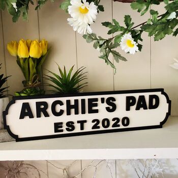 Personalised New Home Gift Wooden Double Roadsign, 6 of 12