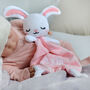 Personalised Pink Bunny Knotted Comforter, thumbnail 1 of 10