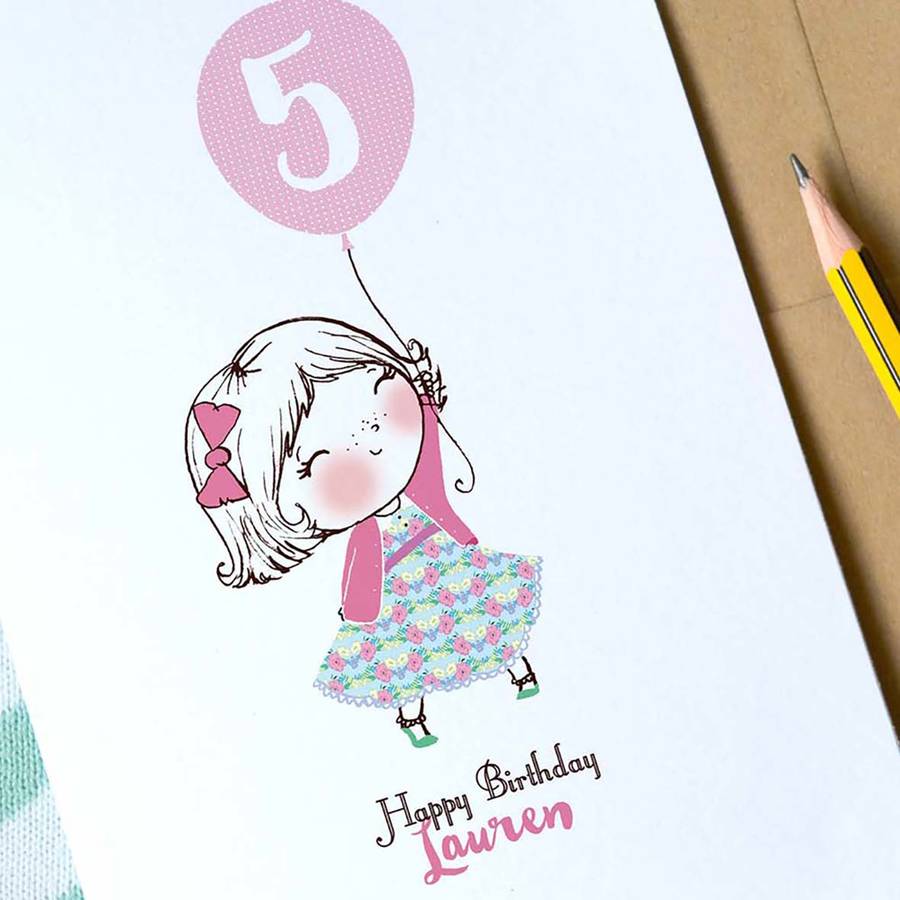 Personalised Balloon Age Birthday Card By Rosie & Radish ...