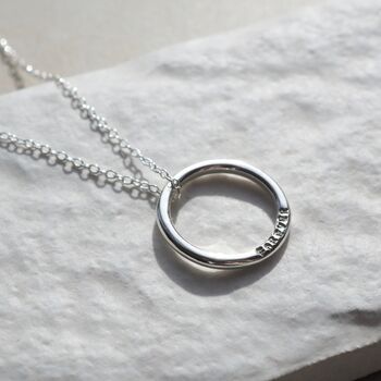Personalised Hand Stamped Ring Necklace, 3 of 10