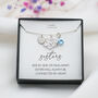 Sisters Necklace – Sterling Silver Heart Infinity Charm, Personalised Gift For Sister, Birthday Or Just Because, thumbnail 7 of 7