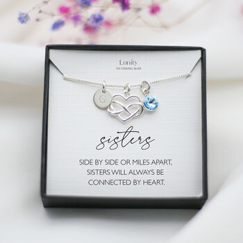 Sisters Necklace – Sterling Silver Heart Infinity Charm, Personalised Gift For Sister, Birthday Or Just Because, 7 of 7