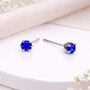 Sterling Silver Sapphire Micro Stud Earrings – 3mm, thumbnail 1 of 4