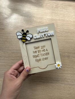 Personalised Bee End Of Term Thank You Teacher Or Teacher's Assistant School Gift : Custom Post It Note Holder, 4 of 4