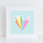 Personalised Rainbow Name Typography Print, thumbnail 1 of 3