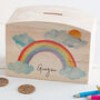 Personalised Rainbow And Clouds Money Pot Piggy Bank, thumbnail 2 of 5