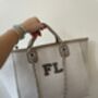 Personalised Stone Large Chain Initial Tote Shoulder Bag, thumbnail 3 of 11