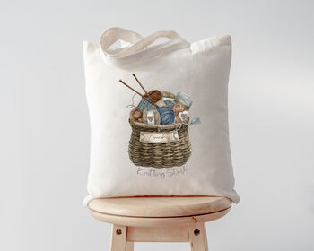 Personalised Knitting Wool Basket Storage Tote Bag, 2 of 2