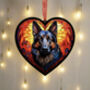 German Shepherd Stained Glass Effect Heart Suncatcher, thumbnail 2 of 7