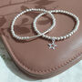 Sterling Silver Personalised Open Star Charm Initial Stretch Bracelet, thumbnail 5 of 9