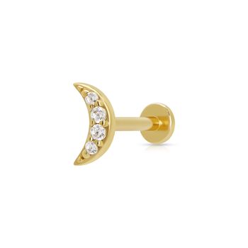Sparkling Moon Single Flat Back Earring, 2 of 8