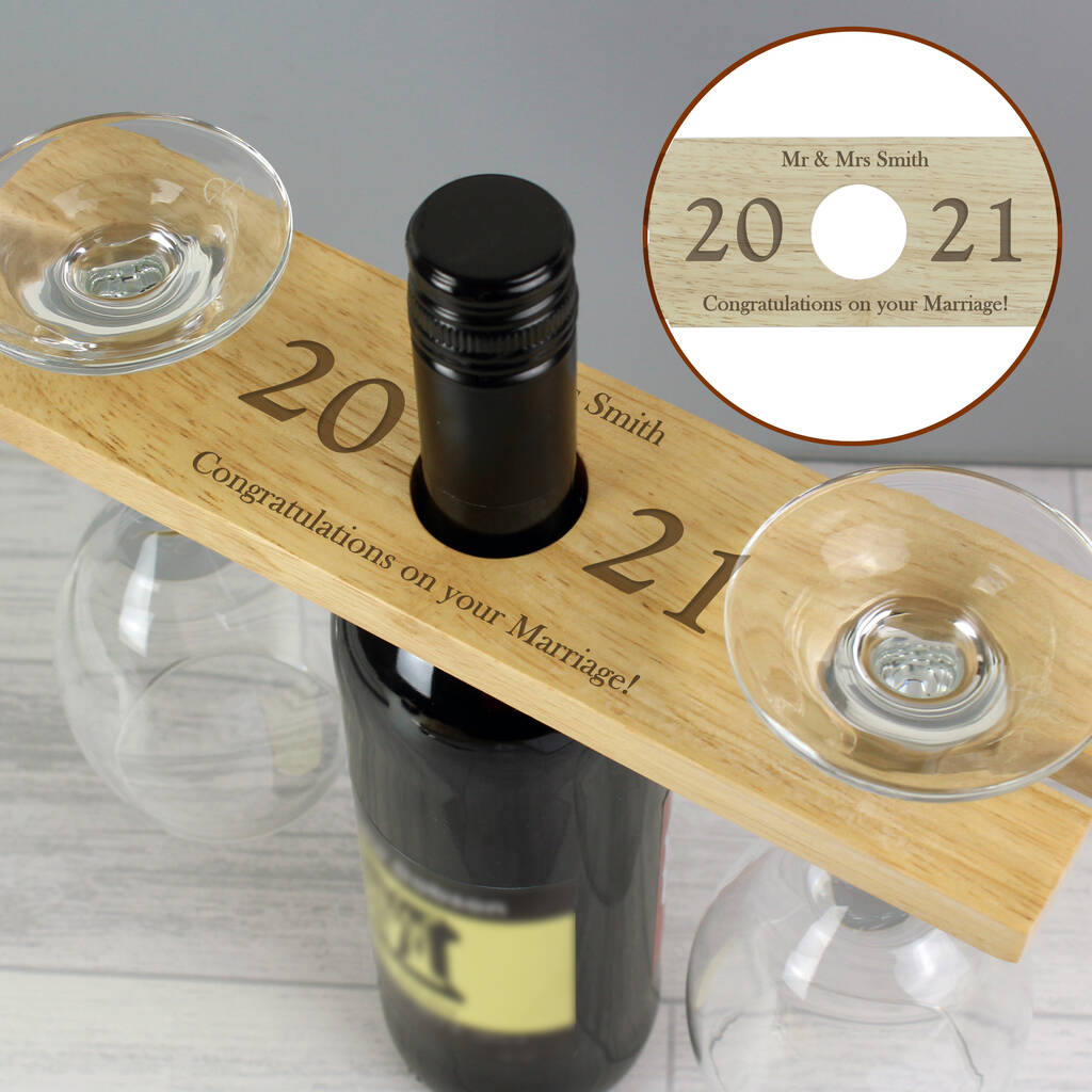 Personalised 'Year' Wine Glass And Bottle Holder, 1 of 7