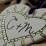 Personalised Couples Initials Ceramic Hanging Heart Valentines Gift, thumbnail 8 of 12