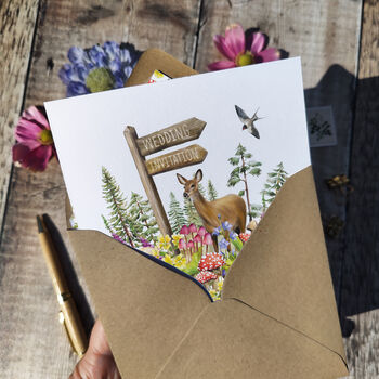 Woodland Animals Square Invitation, 2 of 8