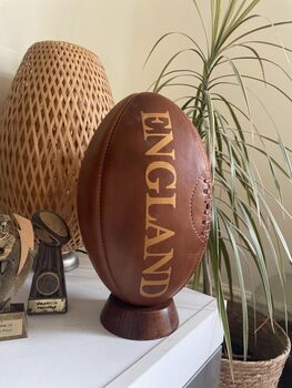 England Rugby Ball With Stand, 3 of 4