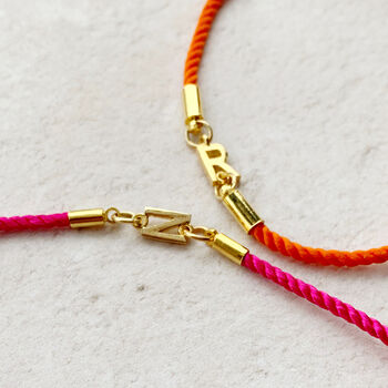 Personalised Bright Cotton And Initial Bracelet, 6 of 9